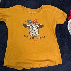 Ariat Kids Yellow Cow Graphic Tee